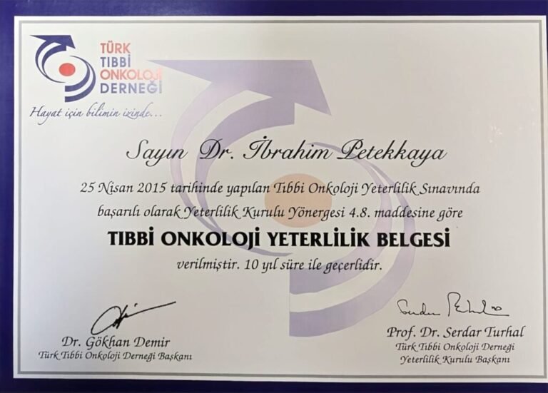 Medical oncology board qualification certificate