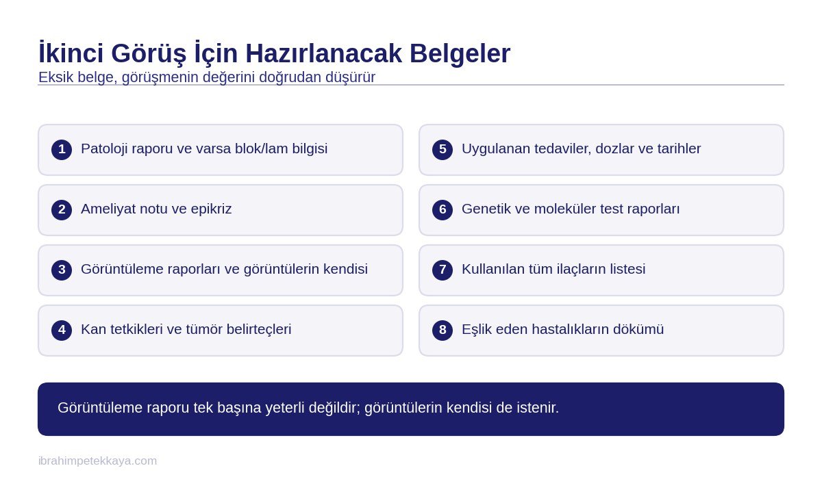 İkinci görüş nasıl alınır sorusuna yanıt veren belge listesi