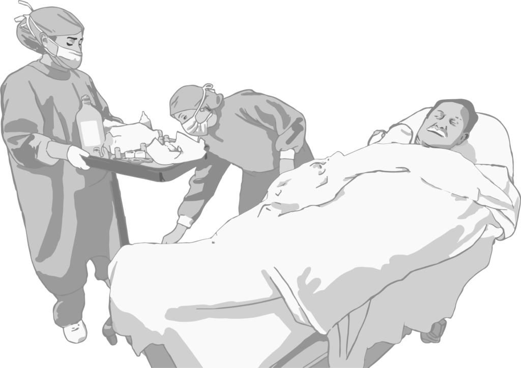 Illustration of the hospital setting visited for an appointment