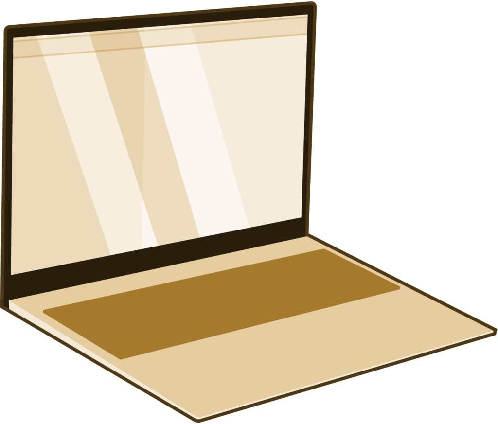 Illustration of a laptop representing preparation of medical records