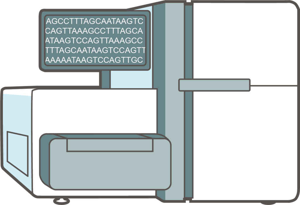 Illustration of a next-generation DNA sequencing instrument used in laboratories